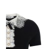 'Black Knit Lace Collar' top