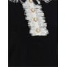 'Black Knit Lace Collar' top