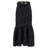 'Indigo Denim Belted Midi' skirt