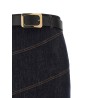 'Indigo Denim Belted Midi' skirt