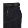 'Indigo Denim Belted Midi' skirt