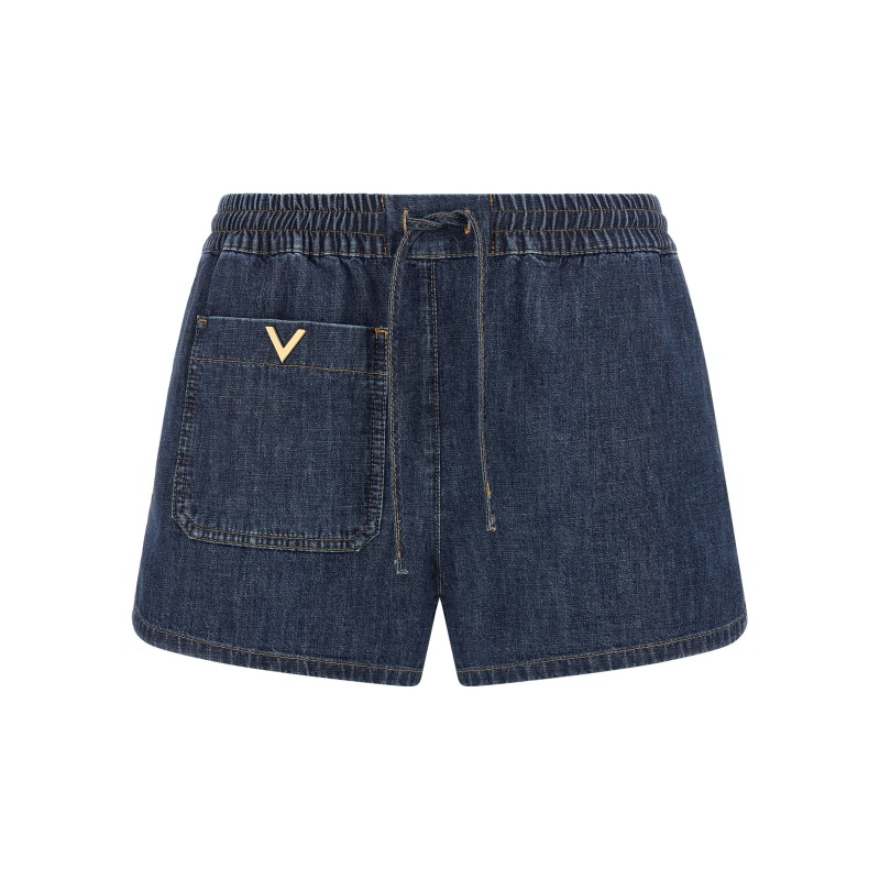 Valentino Garavani Chambray Denim Shorts