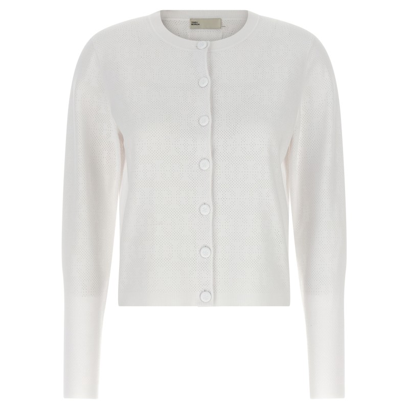 Pointelle viscose cardigan