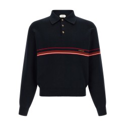 Inlaid striped polo shirt