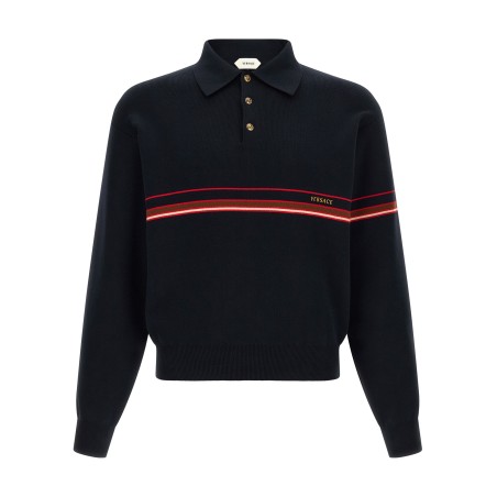 Inlaid striped polo shirt