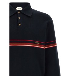 Inlaid striped polo shirt