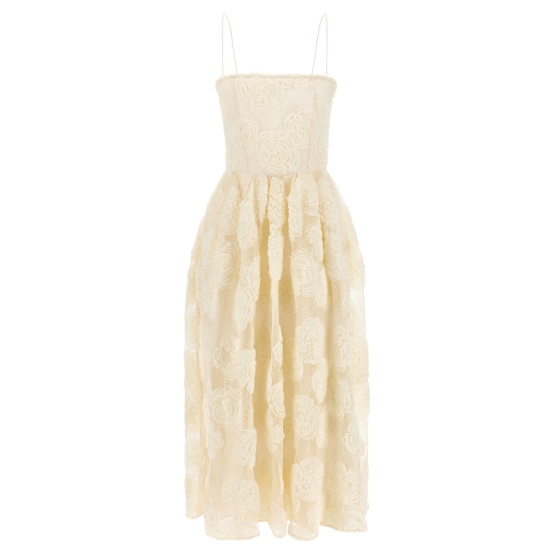'Flower Mesh Midi' dress