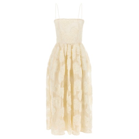 'Flower Mesh Midi' dress
