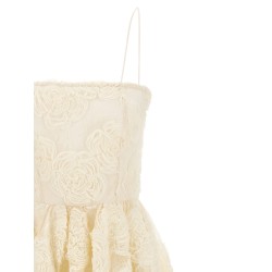 'Flower Mesh Midi' dress