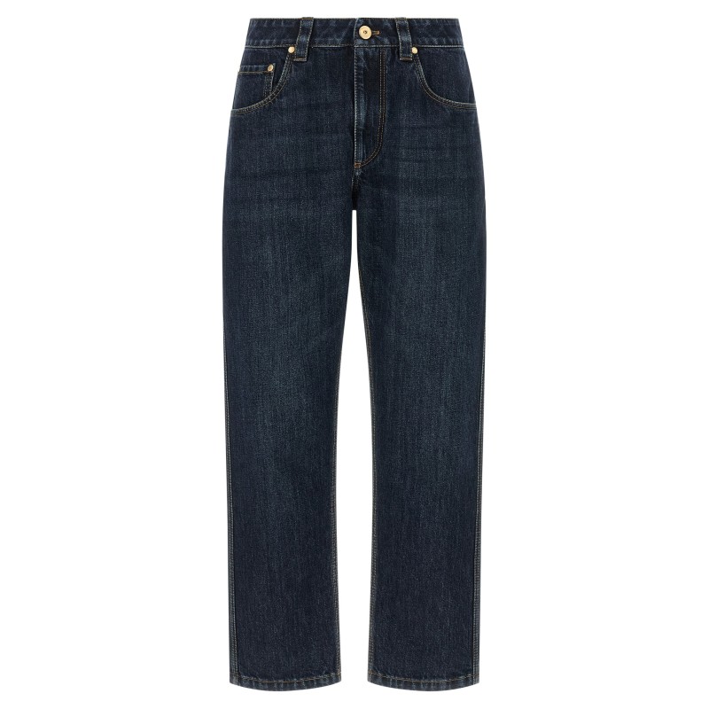 'Shiny Bartack' jeans