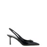Brushed leather slingback