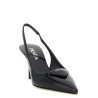 Brushed leather slingback