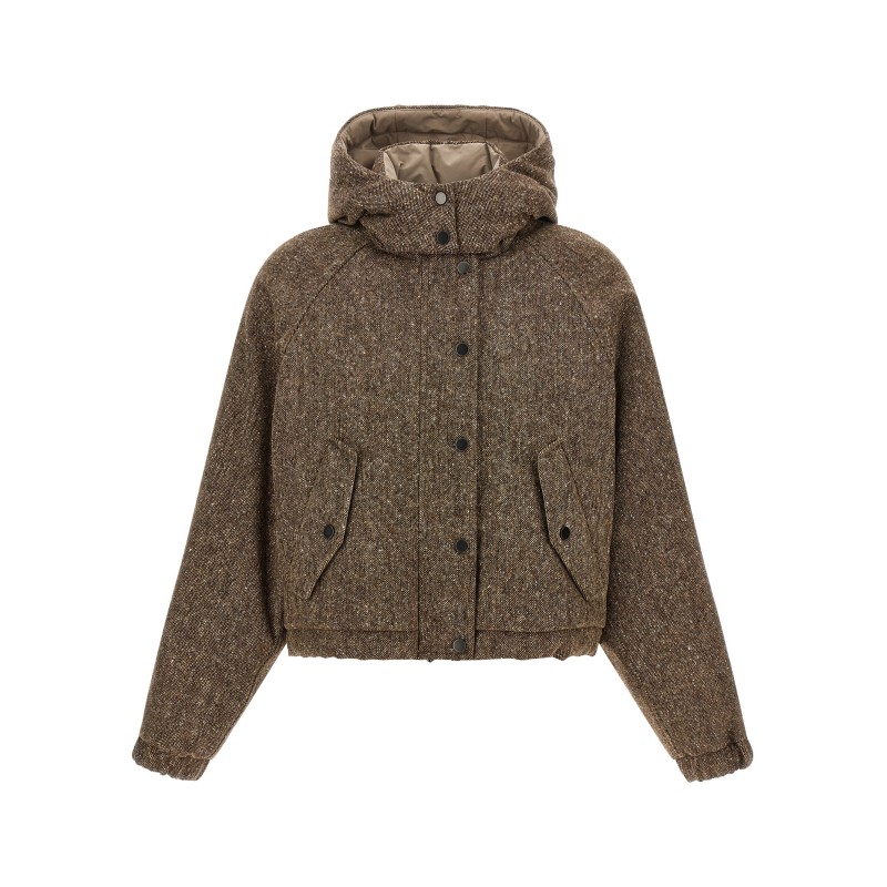 Donegal tweed down jacket