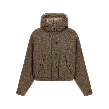 Donegal tweed down jacket