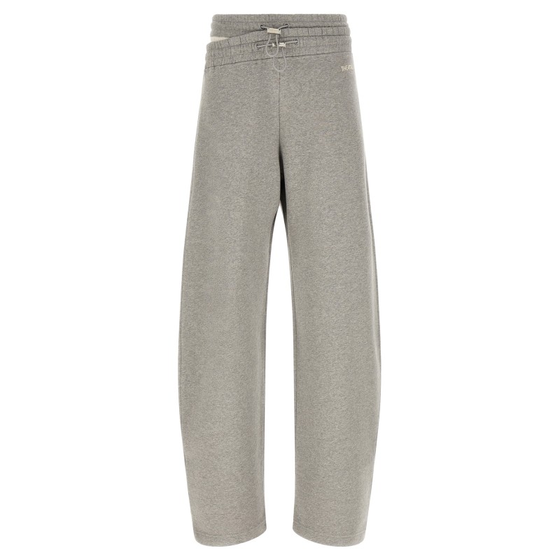 Asymmetrical double waist trousers