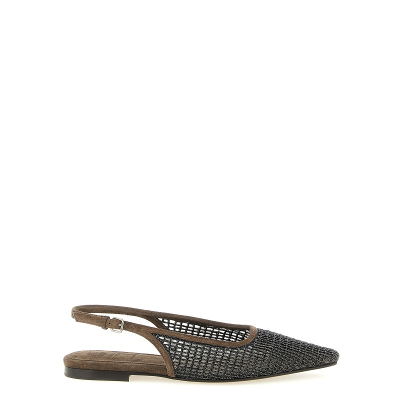 'Precious Net Embroidery' slingback