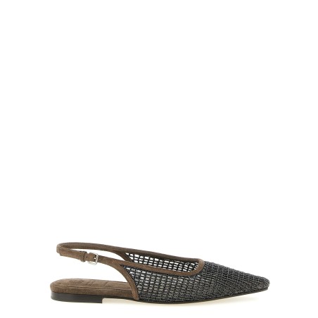 'Precious Net Embroidery' slingback