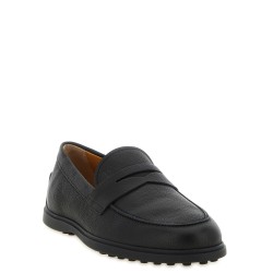 Hammered leather loafers