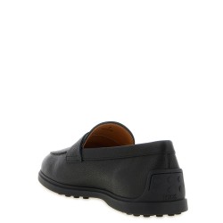 Hammered leather loafers