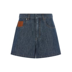 Chambray denim shorts