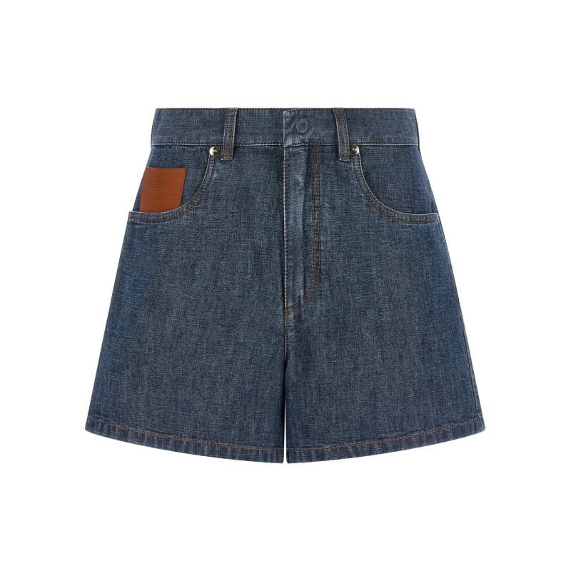 Chambray denim shorts
