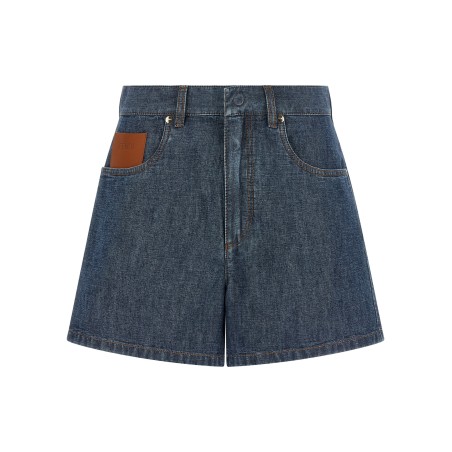 Chambray denim shorts