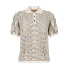 'zig-zag' knit polo shirt