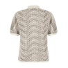 'zig-zag' knit polo shirt