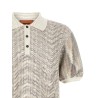 'zig-zag' knit polo shirt
