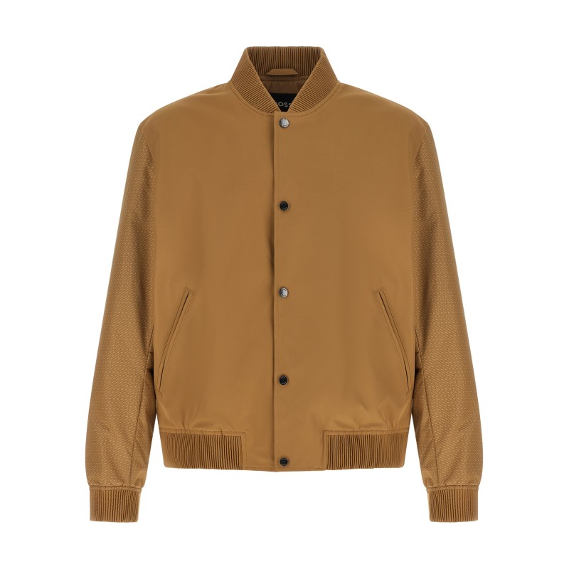 Monogram sleeve bomber jacket