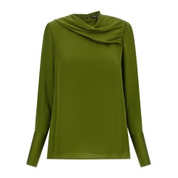 Draped neck blouse