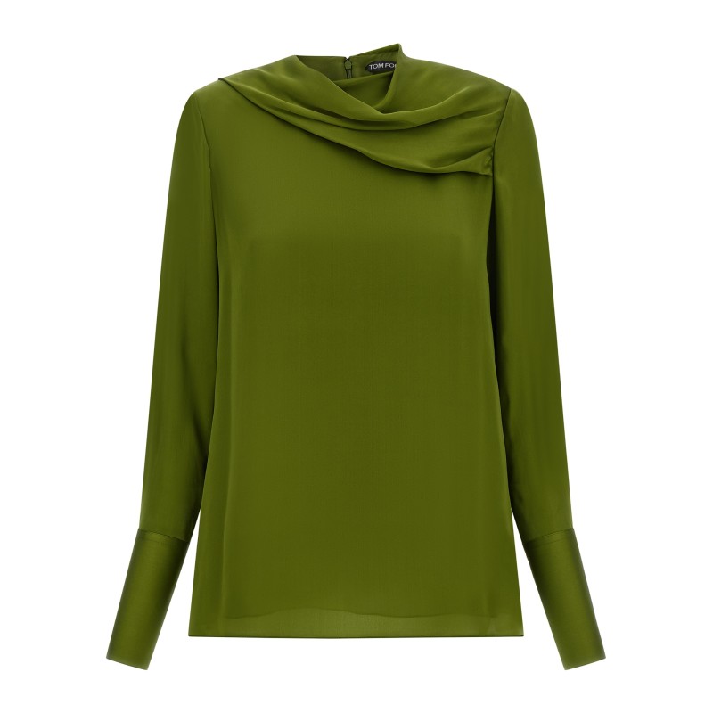 Draped neck blouse