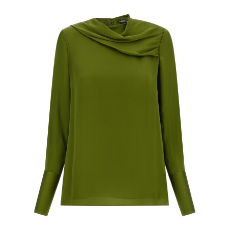 Draped neck blouse