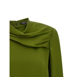 Draped neck blouse