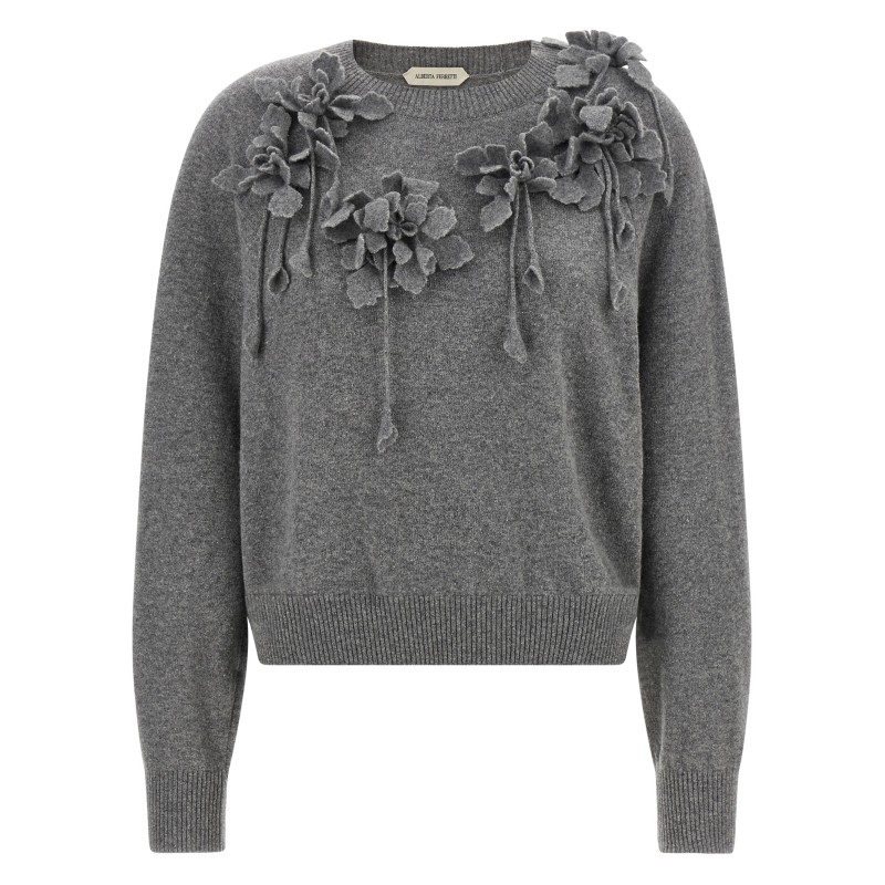 Embroidered flower sweater