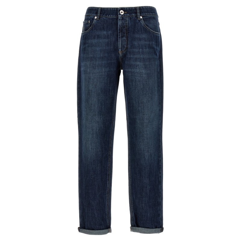 Logo embroidery jeans