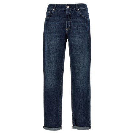 Logo embroidery jeans