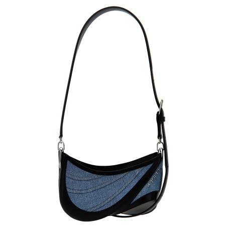 'small denim spiral curve 01' shoulder bag