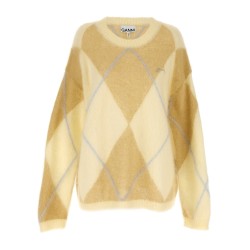 Logo embroidery diamond sweater