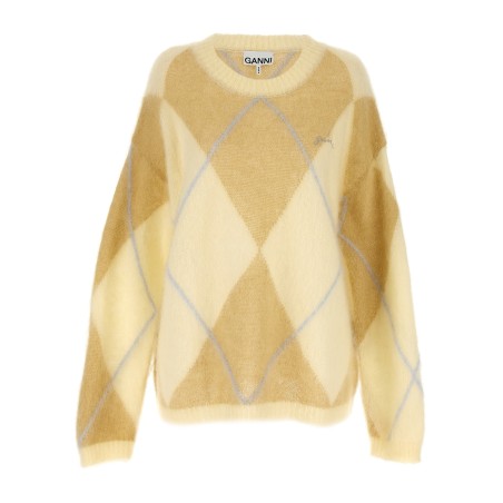Logo embroidery diamond sweater