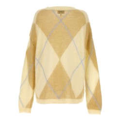 Logo embroidery diamond sweater