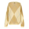 Logo embroidery diamond sweater