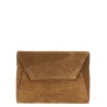 Monile suede clutch bag