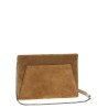 Monile suede clutch bag