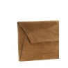 Monile suede clutch bag