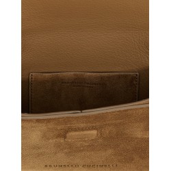 Monile suede clutch bag