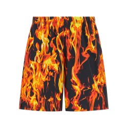 'Black & Orange Fire' bermuda shorts