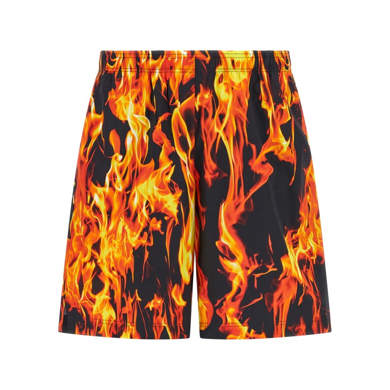 'Black & Orange Fire' bermuda shorts