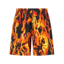 'Black & Orange Fire' bermuda shorts