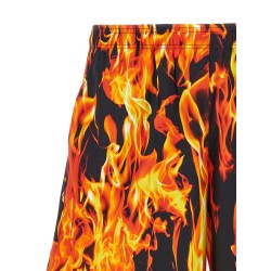 'Black & Orange Fire' bermuda shorts